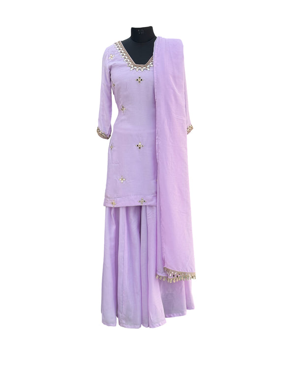 Elegant Soft Pastel Pink Printed Suit Set with Dupatta