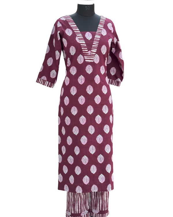 Sophisticated Coral Printed Suit Set | Lightweight & Stylish for Occasions