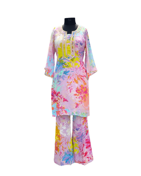 Comfortable Dusty Green Printed Kurta & Pant Set | Everyday Chic