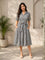 Women's Black & White Gingham Cotton Shirt Dress | Midi Check Dress with Waist Belt & Pockets | Casual Summer Wear | Diamond Drape Labels